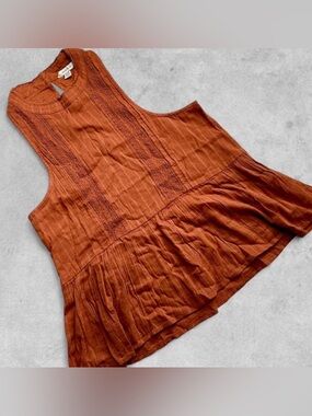 American Eagle Rust Peplum Tank Top